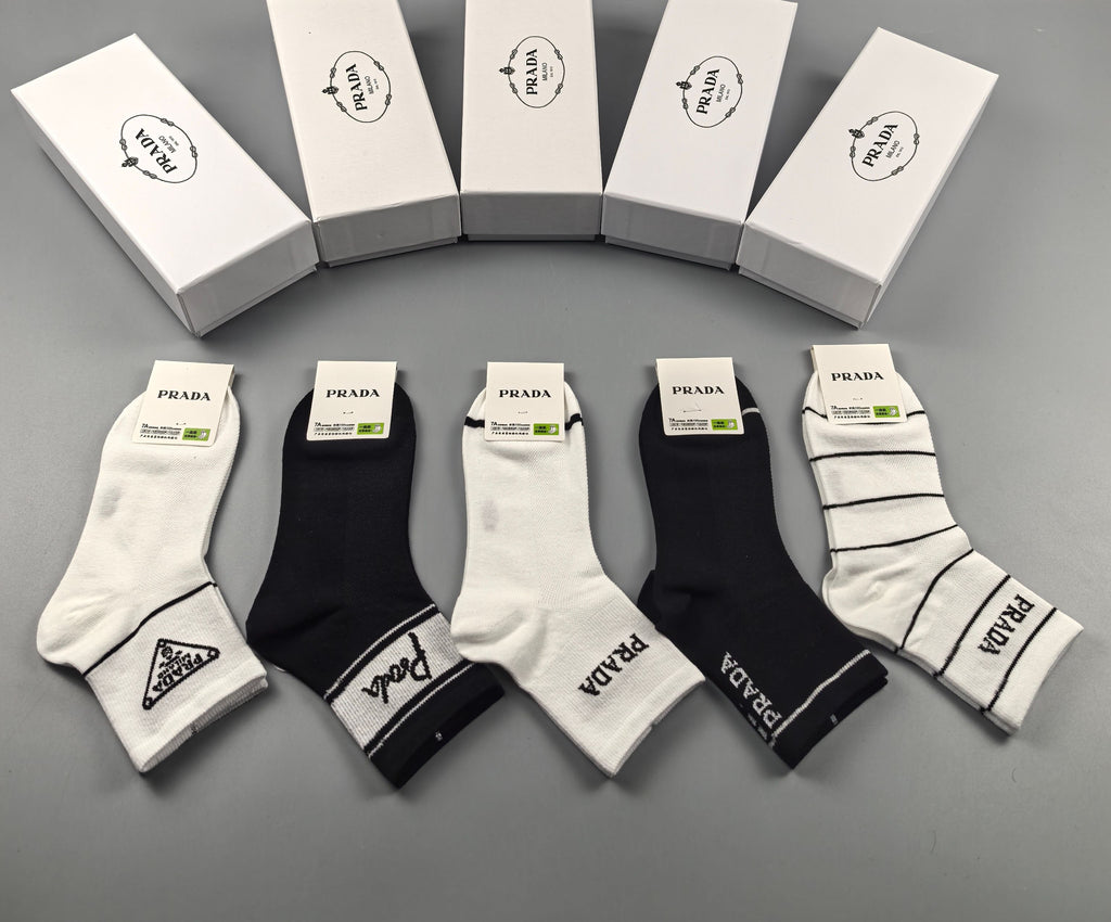 Prada Cotton Short Socks - 5-Pair Pack