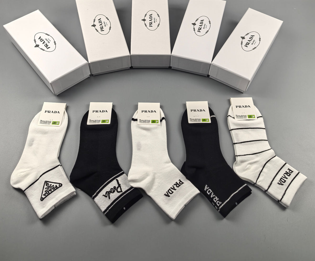 Prada Cotton Short Socks - 5-Pair Pack