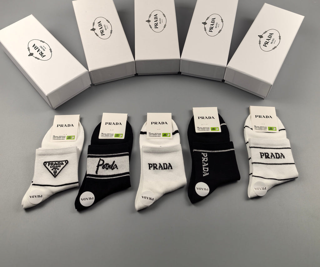 Prada Cotton Short Socks - 5-Pair Pack