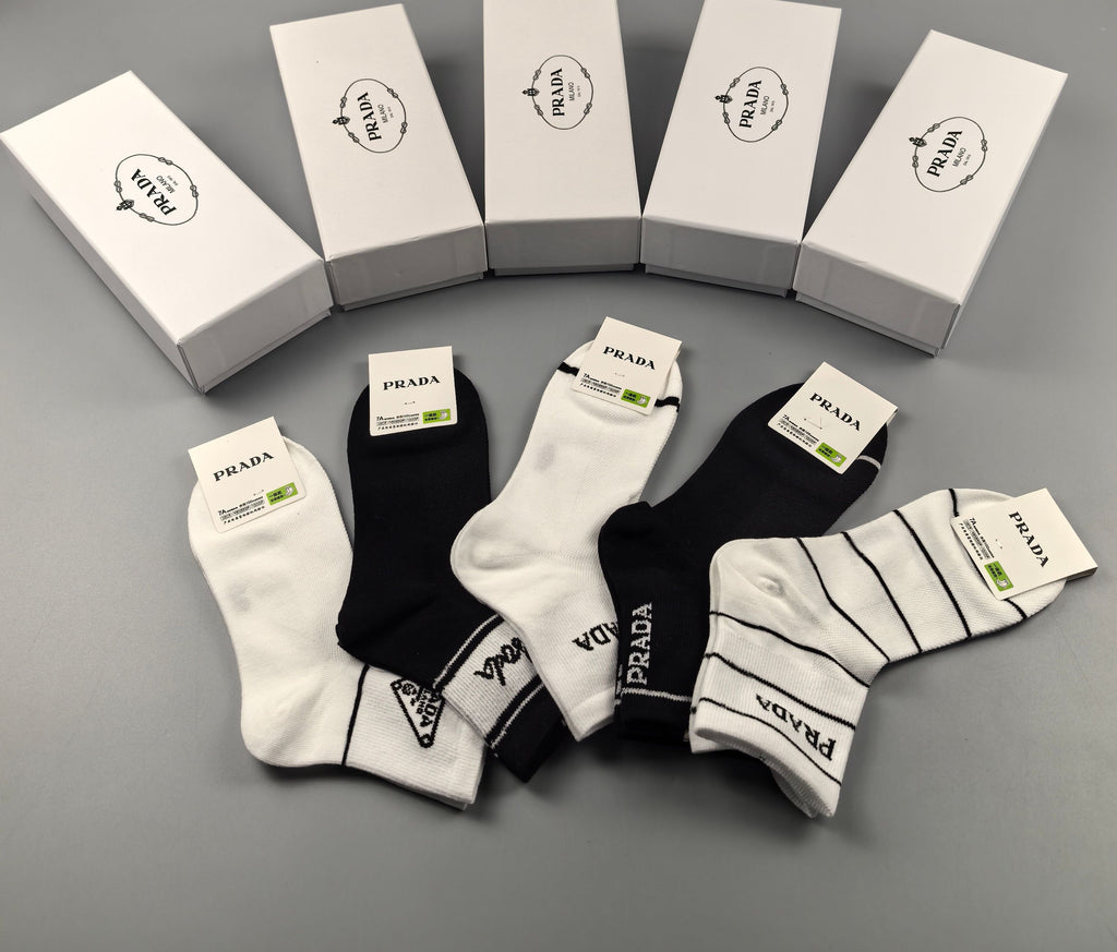 Prada Cotton Short Socks - 5-Pair Pack
