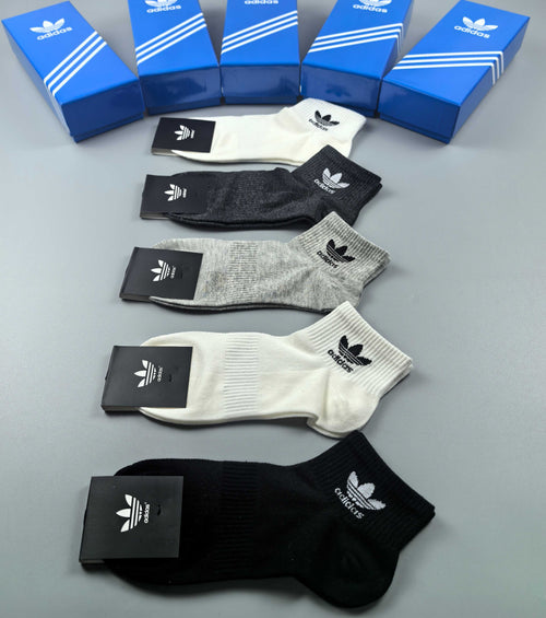 Adidas Cotton Breathable Socks – 5-Pair Pack