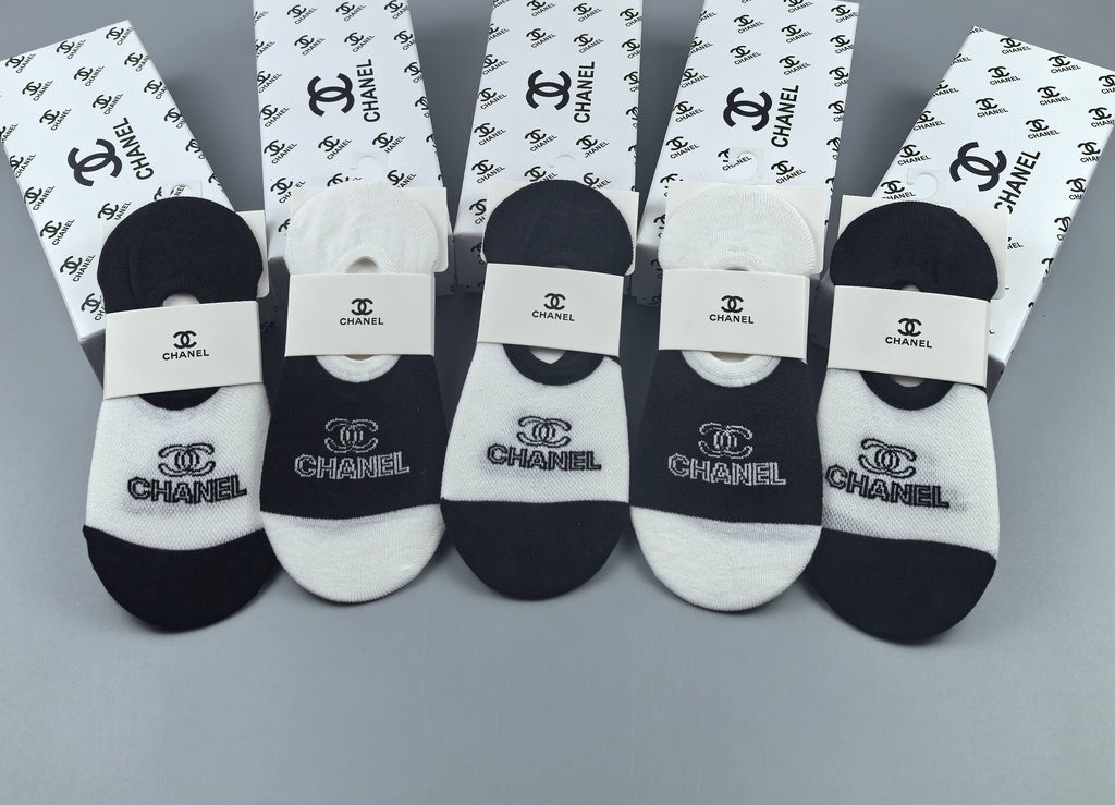 Chanel Cotton Short Socks - 5-Pair Pack