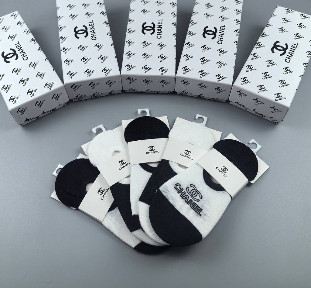 Chanel Cotton Short Socks - 5-Pair Pack