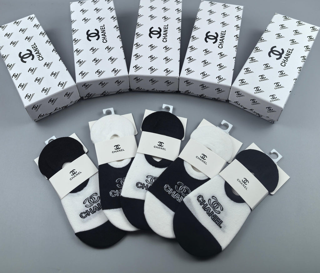 Chanel Cotton Short Socks - 5-Pair Pack