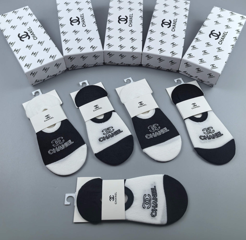 Chanel Cotton Short Socks - 5-Pair Pack
