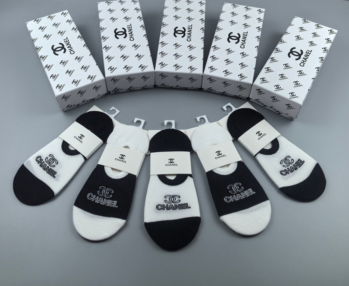 Chanel Cotton Short Socks - 5-Pair Pack