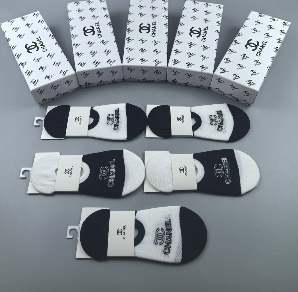 Chanel Cotton Short Socks - 5-Pair Pack