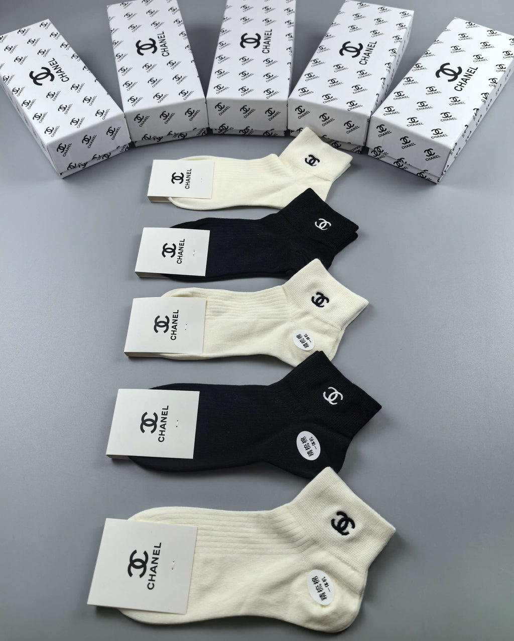 Chanel Cotton Short Socks - 5-Pair Pack