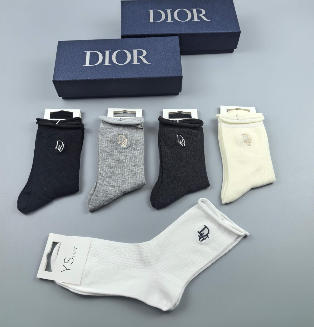 Dior Cotton Crew Socks - 5-Pair Pack