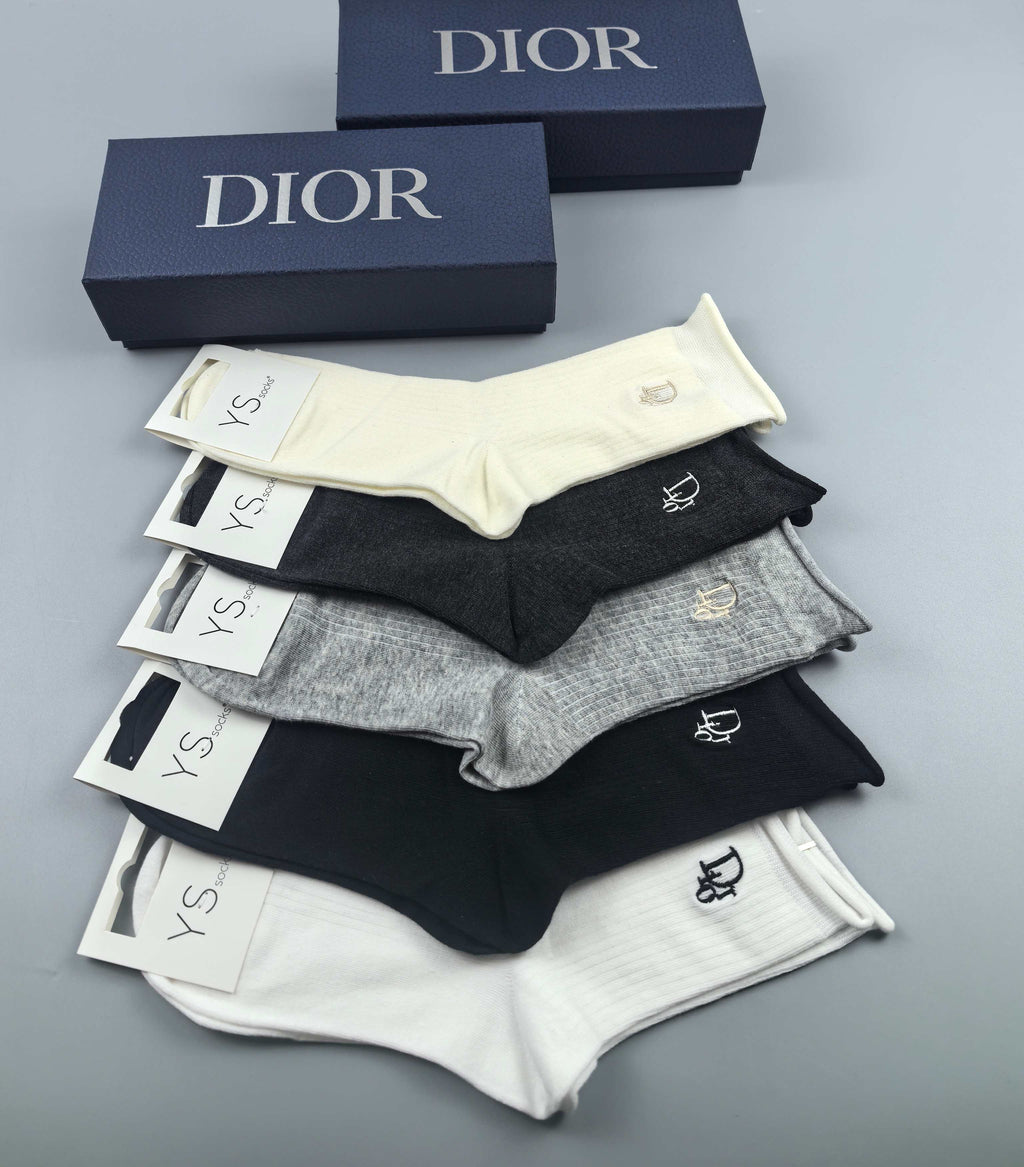 Dior Cotton Crew Socks - 5-Pair Pack