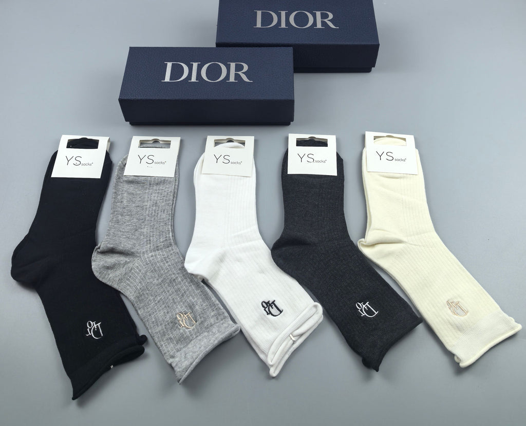 Dior Cotton Crew Socks - 5-Pair Pack