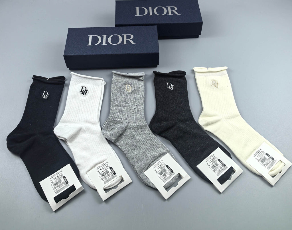 Dior Cotton Crew Socks - 5-Pair Pack