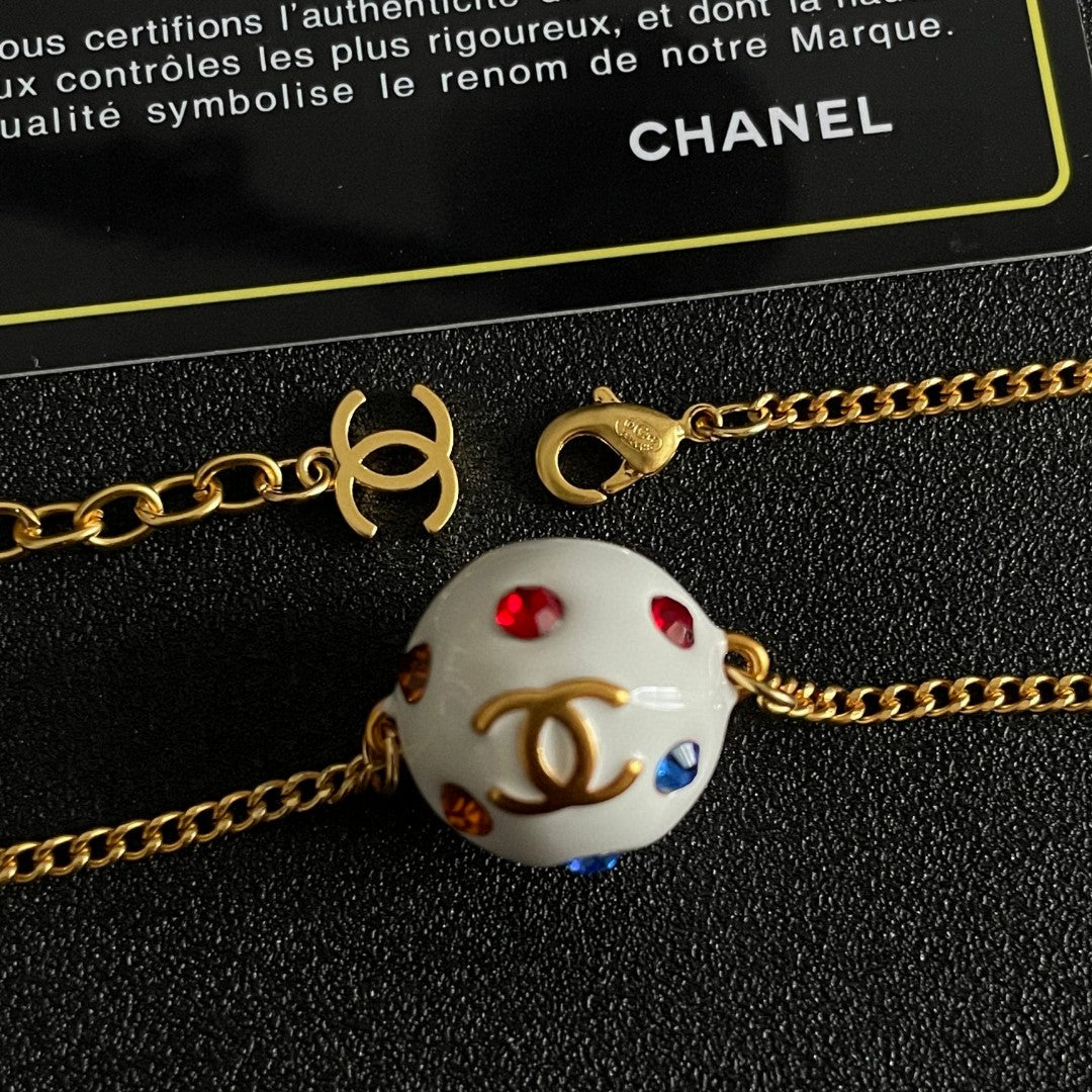 Double-C Emblem Crystal-Accent Pendant Necklace – Design 029 main product view