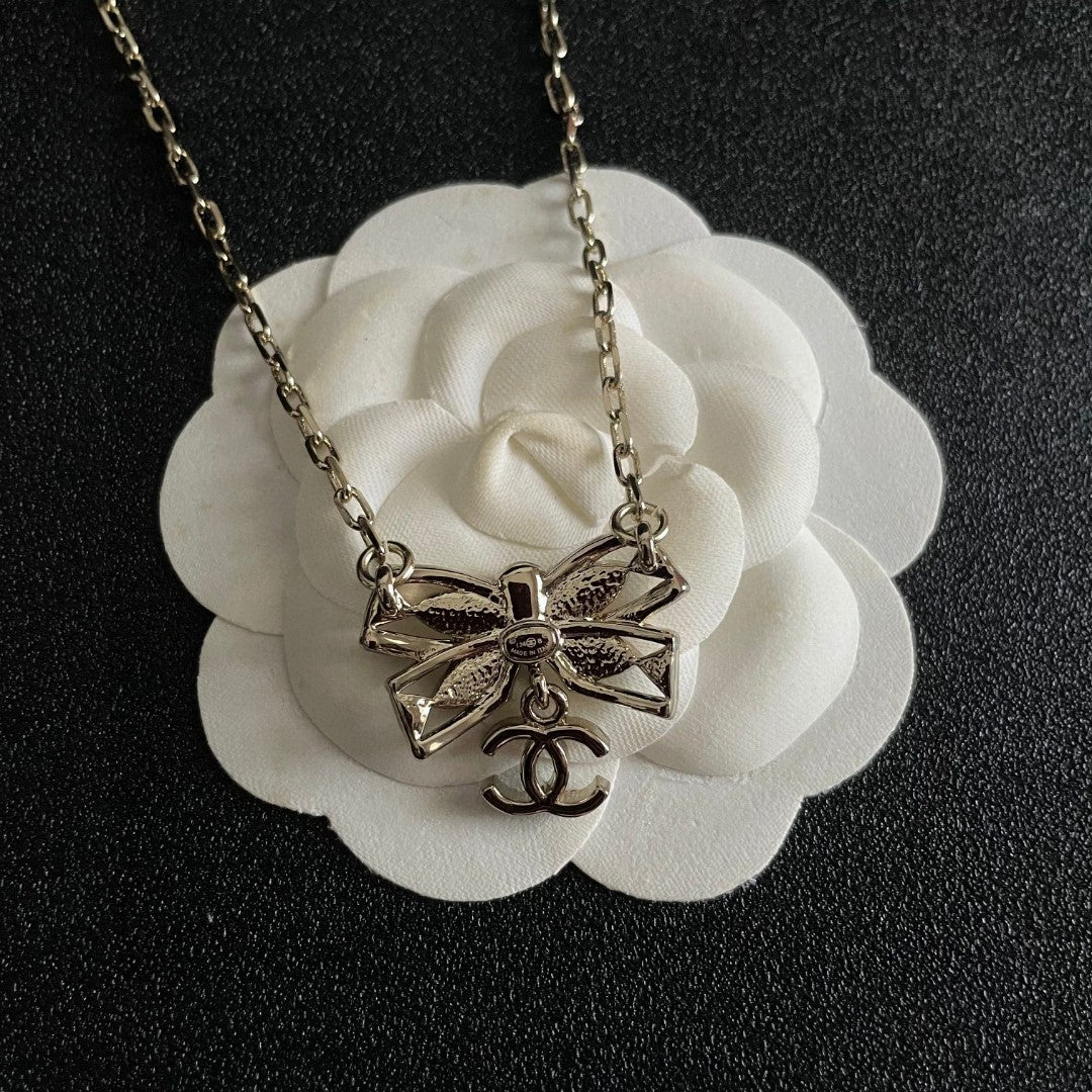 Double-C Emblem Crystal-Accent Pendant Necklace – Design 024 main product view