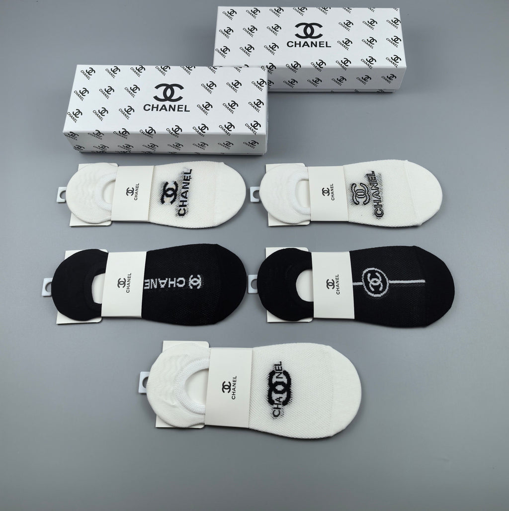 Chanel Cotton Short Socks - 5-Pair Pack