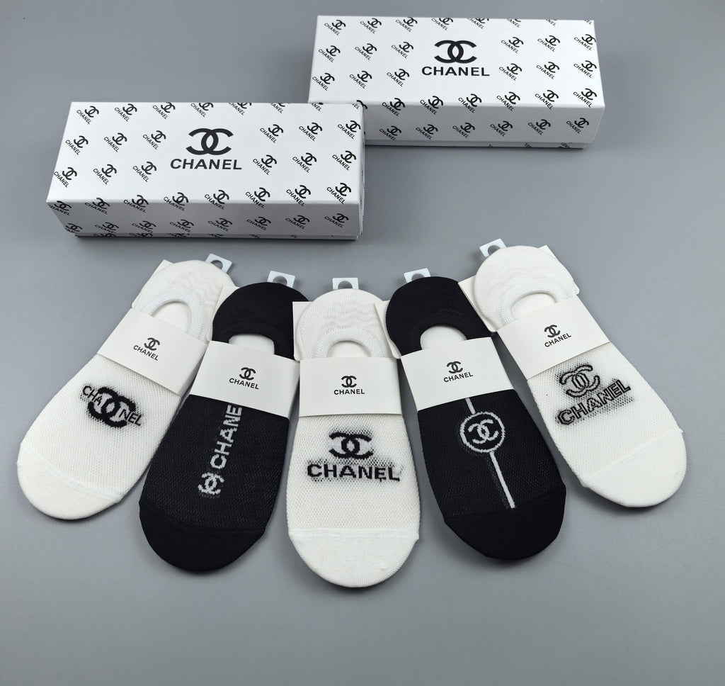 Chanel Cotton Short Socks - 5-Pair Pack