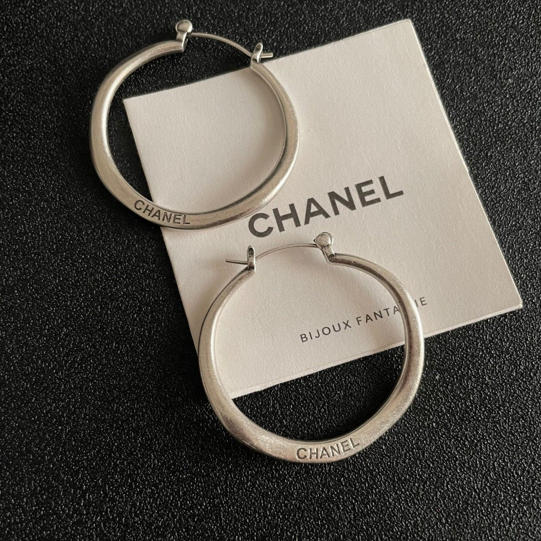 Letter Statement Earrings in Polished Metal-Tone – Design 002 main product view