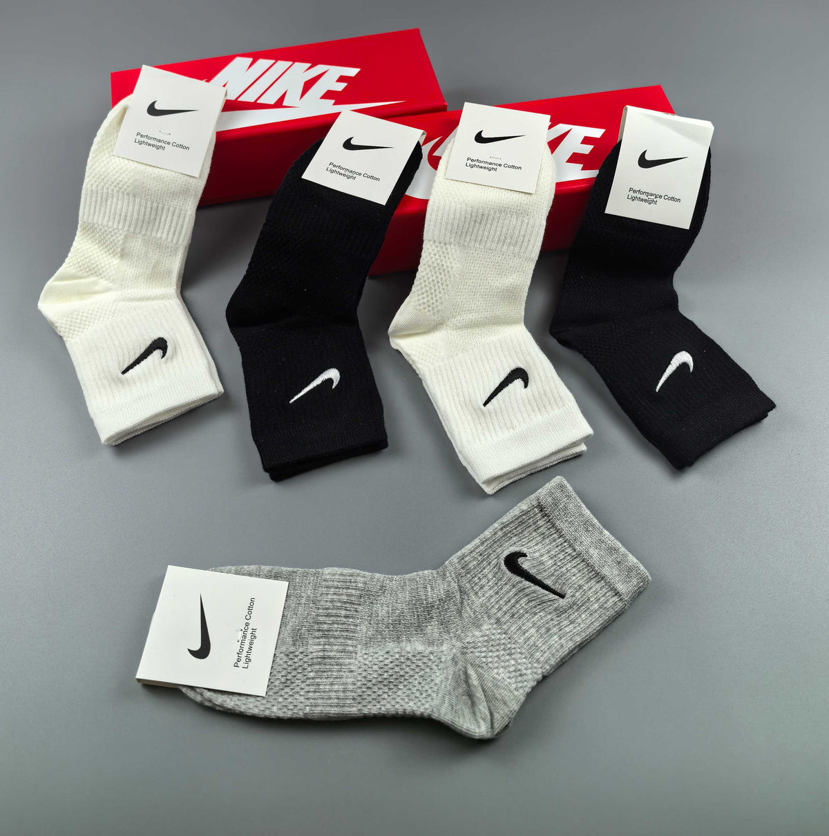 Nike Cotton Visible Cuff, Colour And Emblem Details Crew Socks - 5-Pair Set