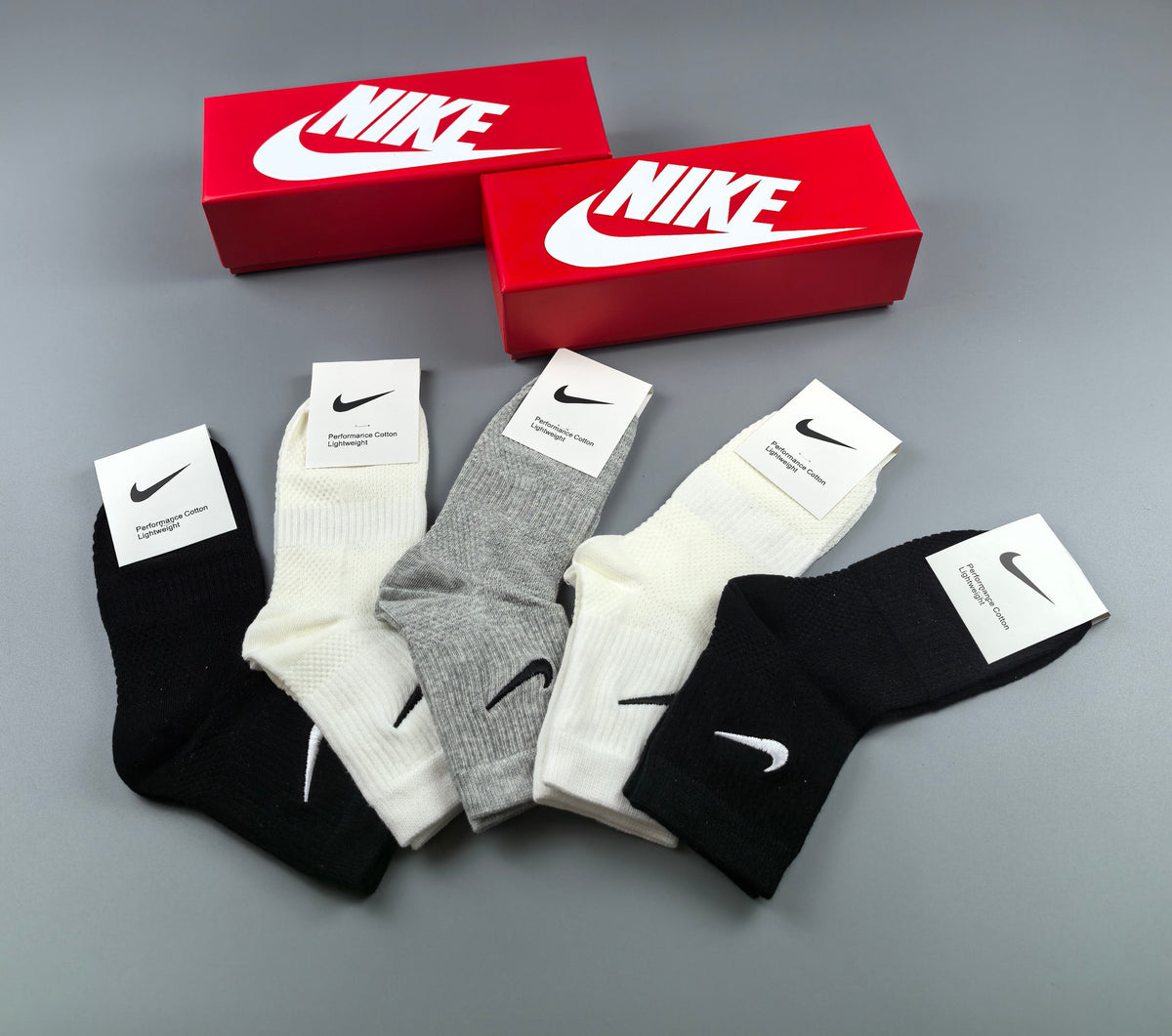 Nike Cotton Visible Cuff, Colour And Emblem Details Crew Socks - 5-Pair Set