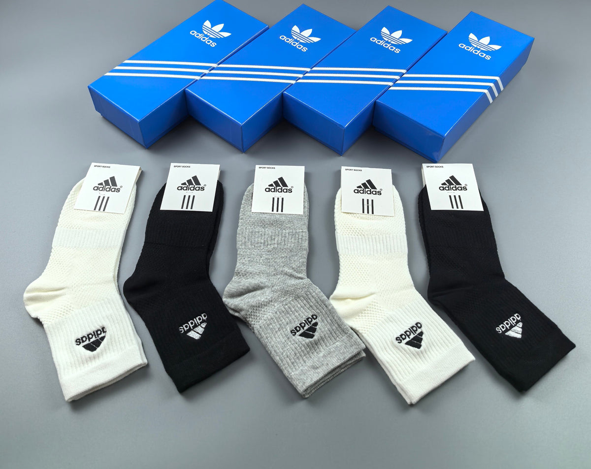 Adidas Cotton Crew Socks - 5-Pair Pack