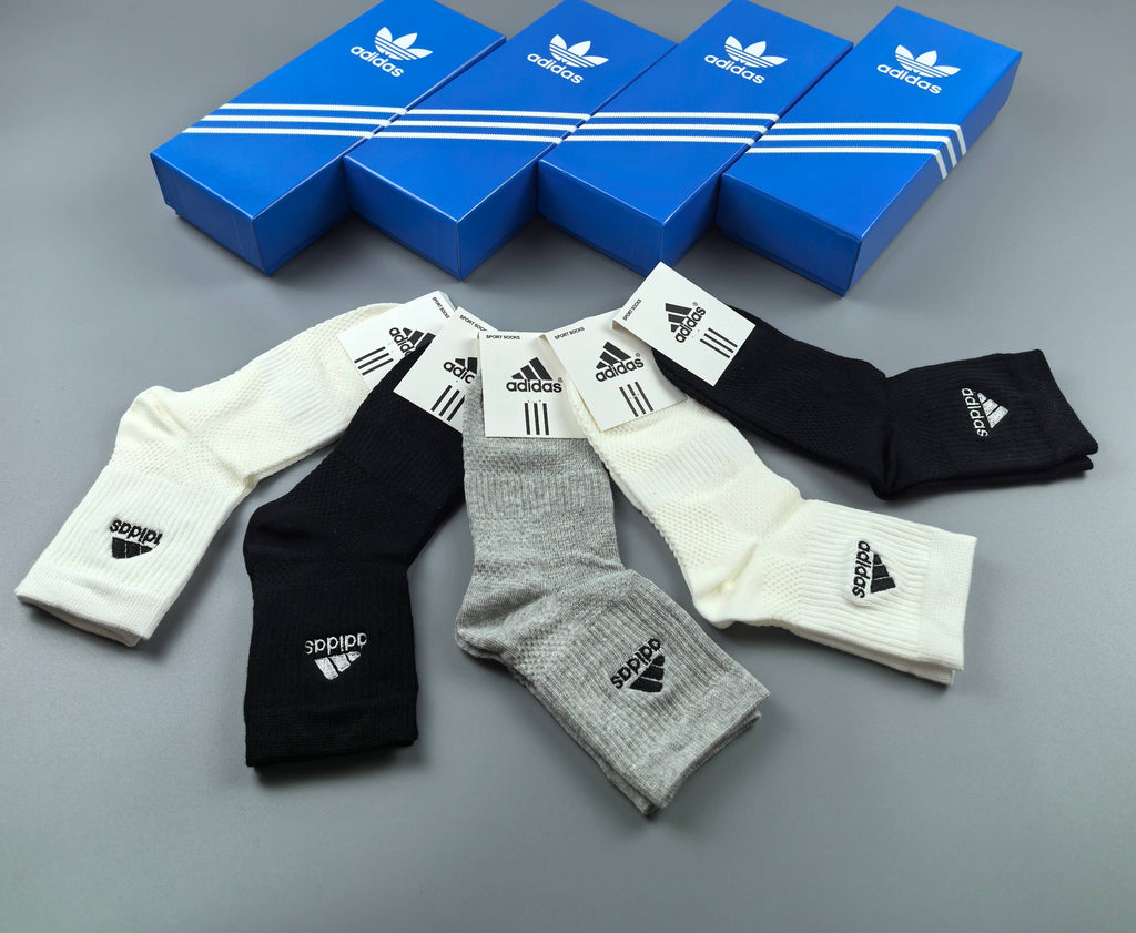 Adidas Cotton Crew Socks - 5-Pair Pack