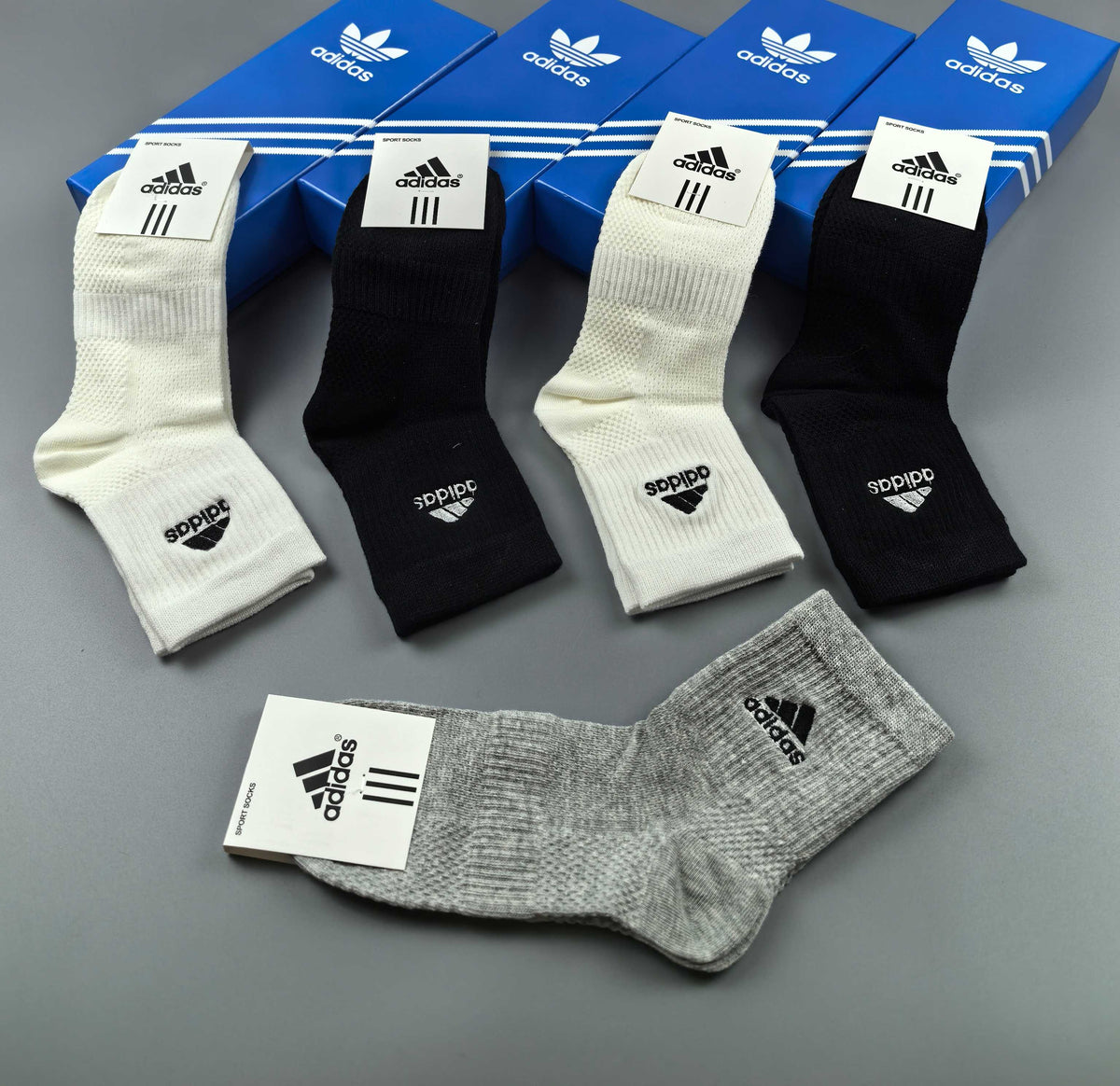 Adidas Cotton Crew Socks - 5-Pair Pack