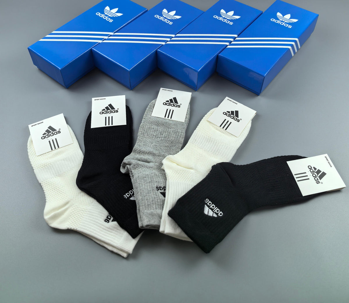 Adidas Cotton Crew Socks - 5-Pair Pack