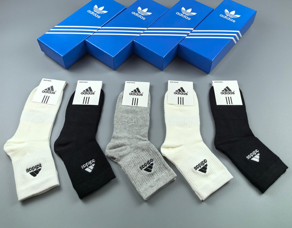 Adidas Cotton Crew Socks - 5-Pair Pack