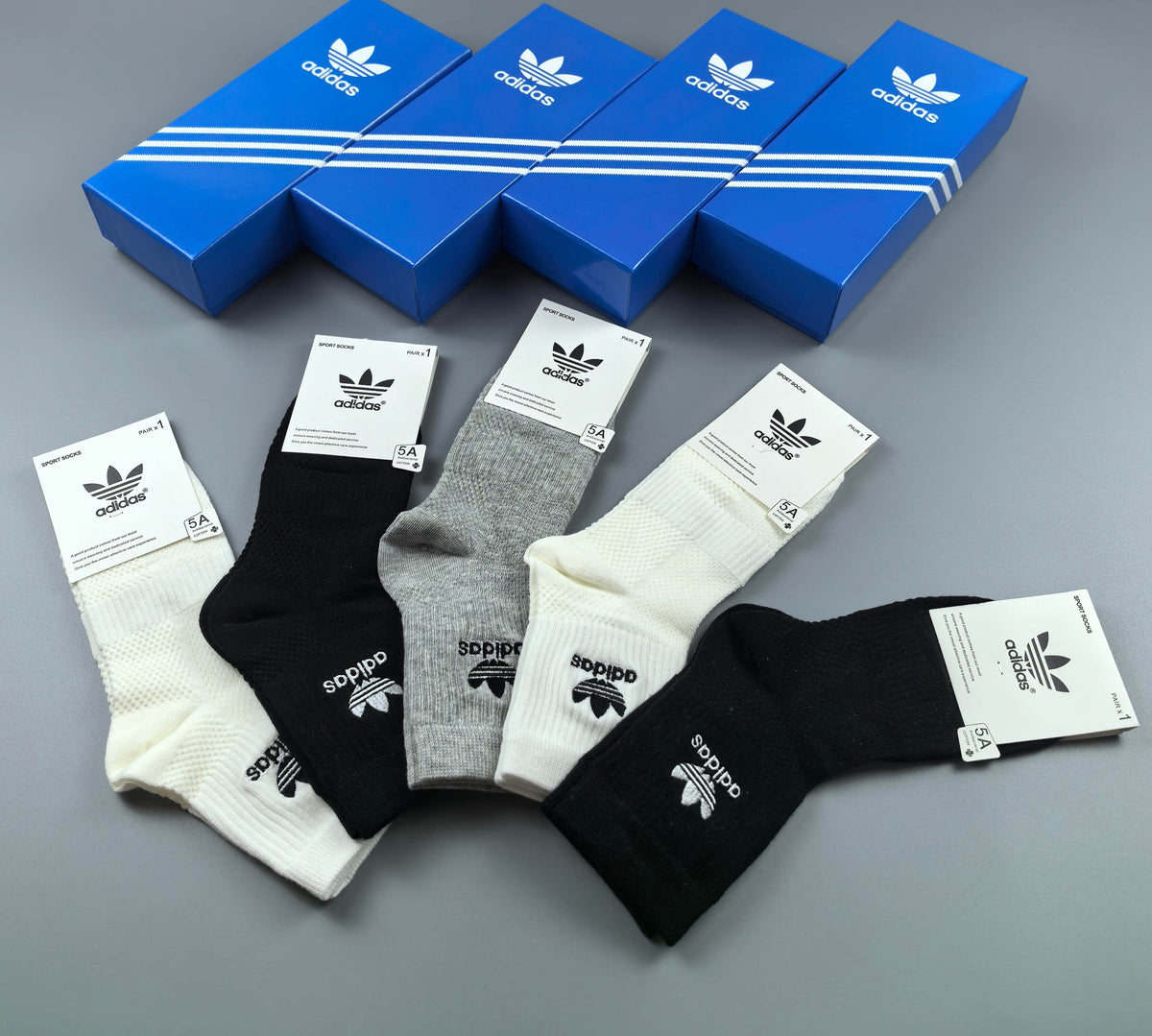 Adidas Cotton Crew Socks - 5-Pair Pack