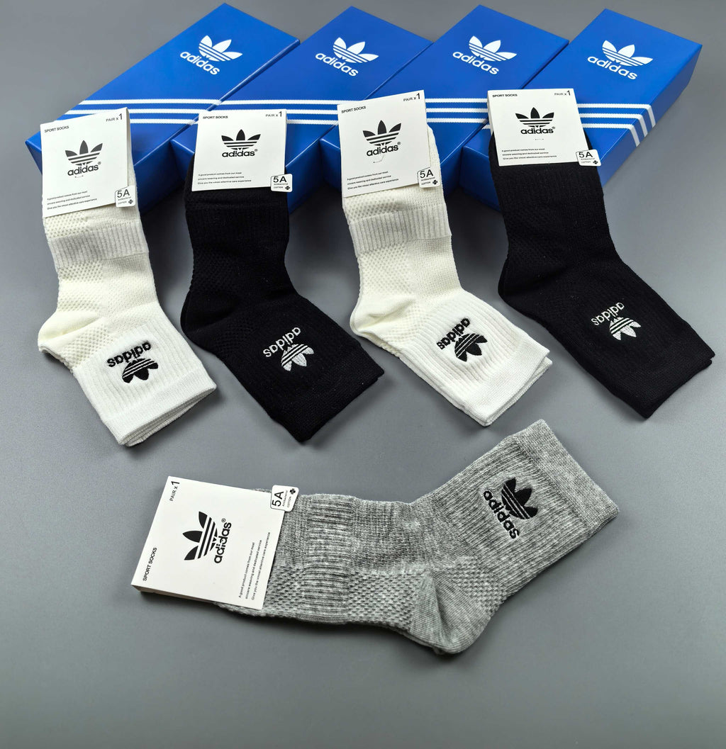 Adidas Cotton Short Socks - 5-Pair Pack