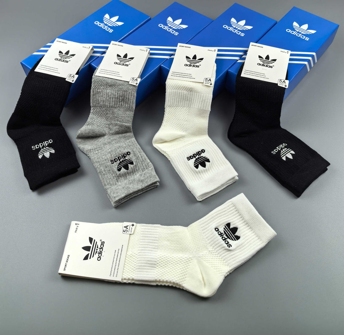 Adidas Cotton Short Socks - 5-Pair Pack