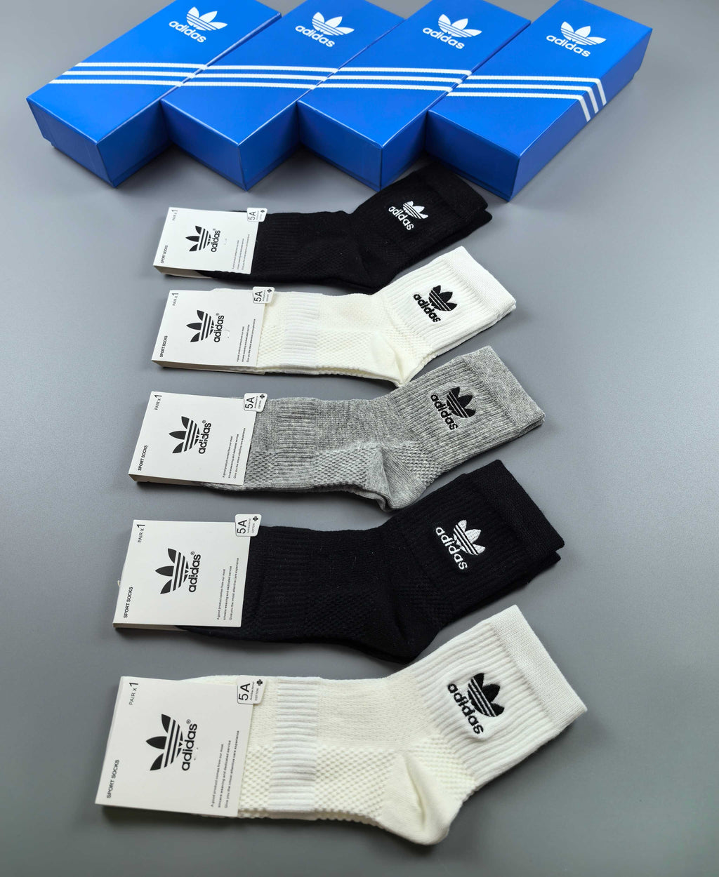 Adidas Cotton Crew Socks - 5-Pair Pack