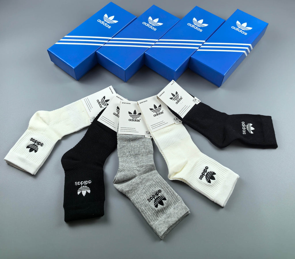 Adidas Cotton Crew Socks - 5-Pair Pack