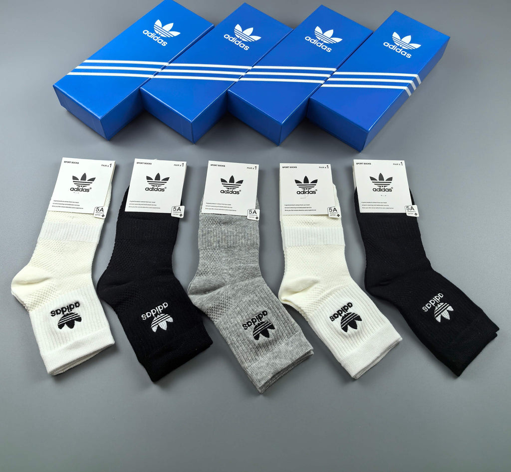 Adidas Cotton Short Socks - 5-Pair Pack