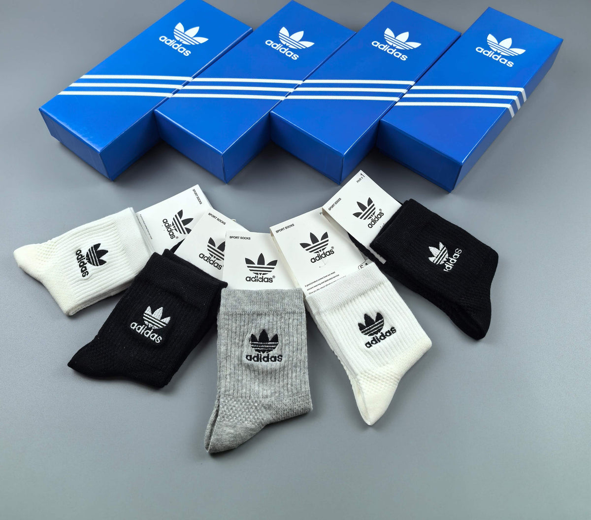 Adidas Cotton Crew Socks - 5-Pair Pack