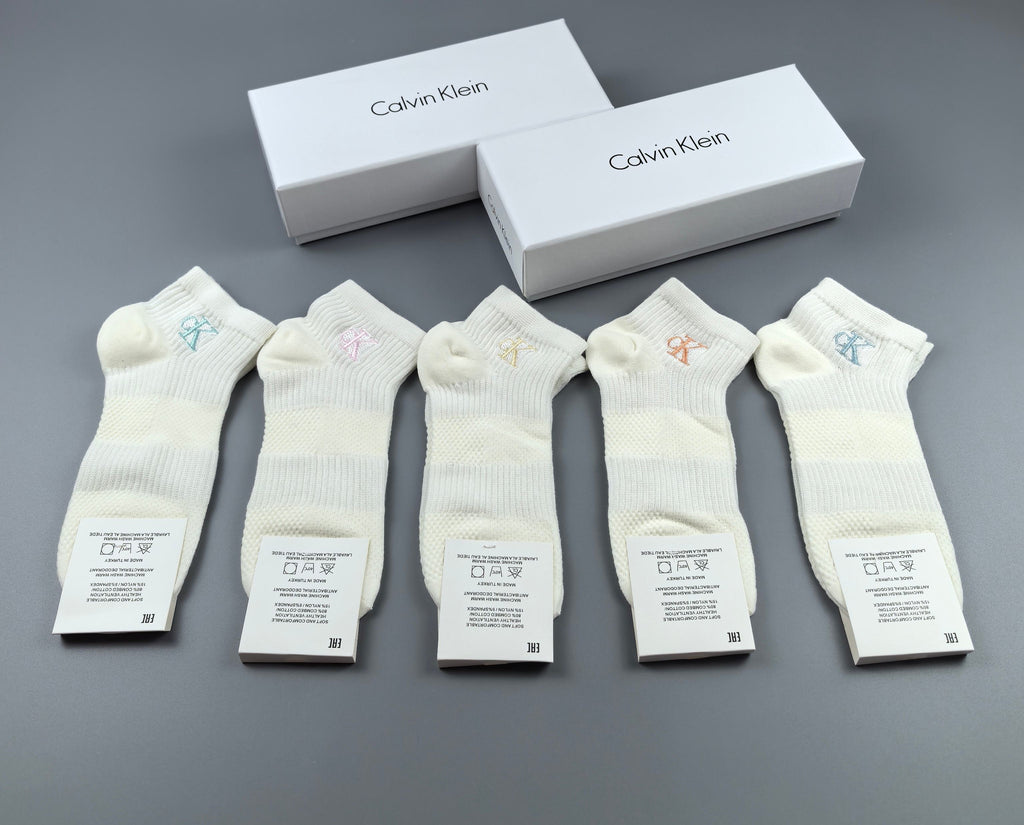 Calvin Klein Cotton No-Show Socks - 5-Pair Box