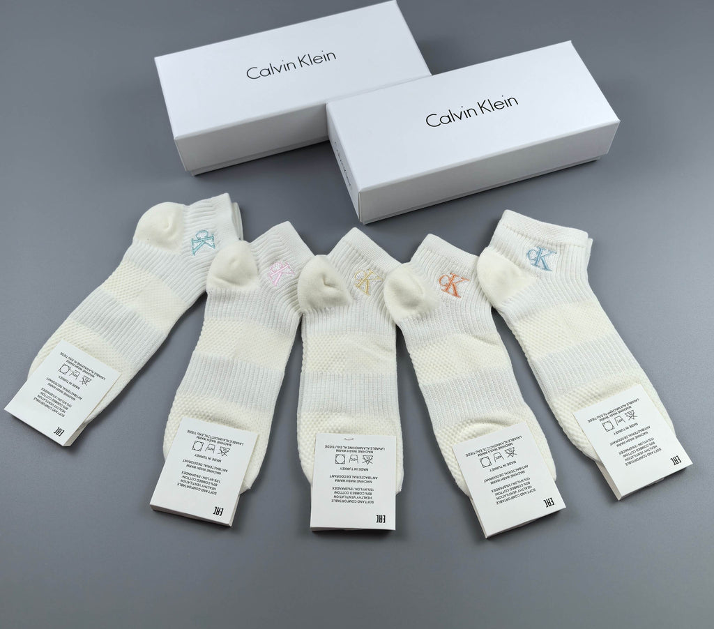 Calvin Klein Cotton No-Show Socks - 5-Pair Box
