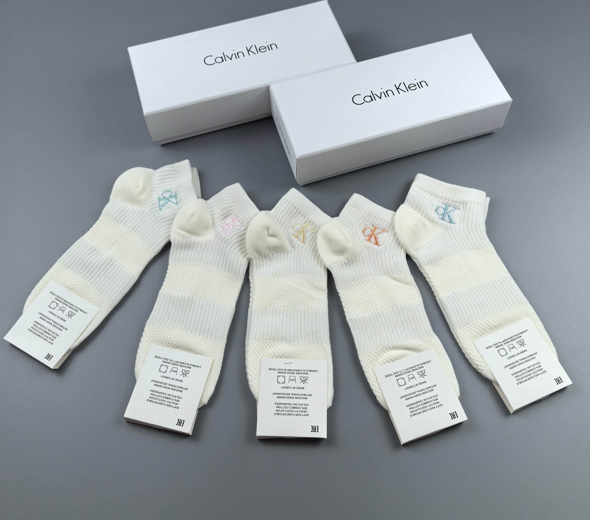 Calvin Klein Cotton No-Show Socks - 5-Pair Box