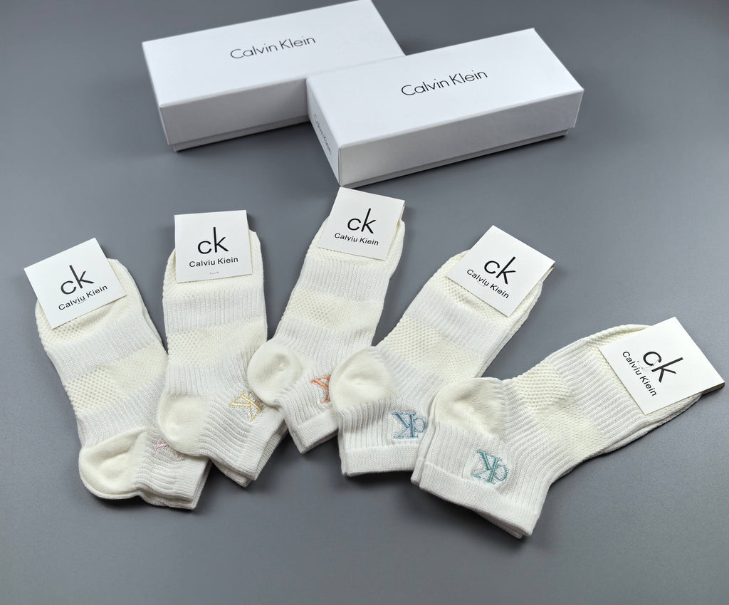 Calvin Klein Cotton No-Show Socks - 5-Pair Box