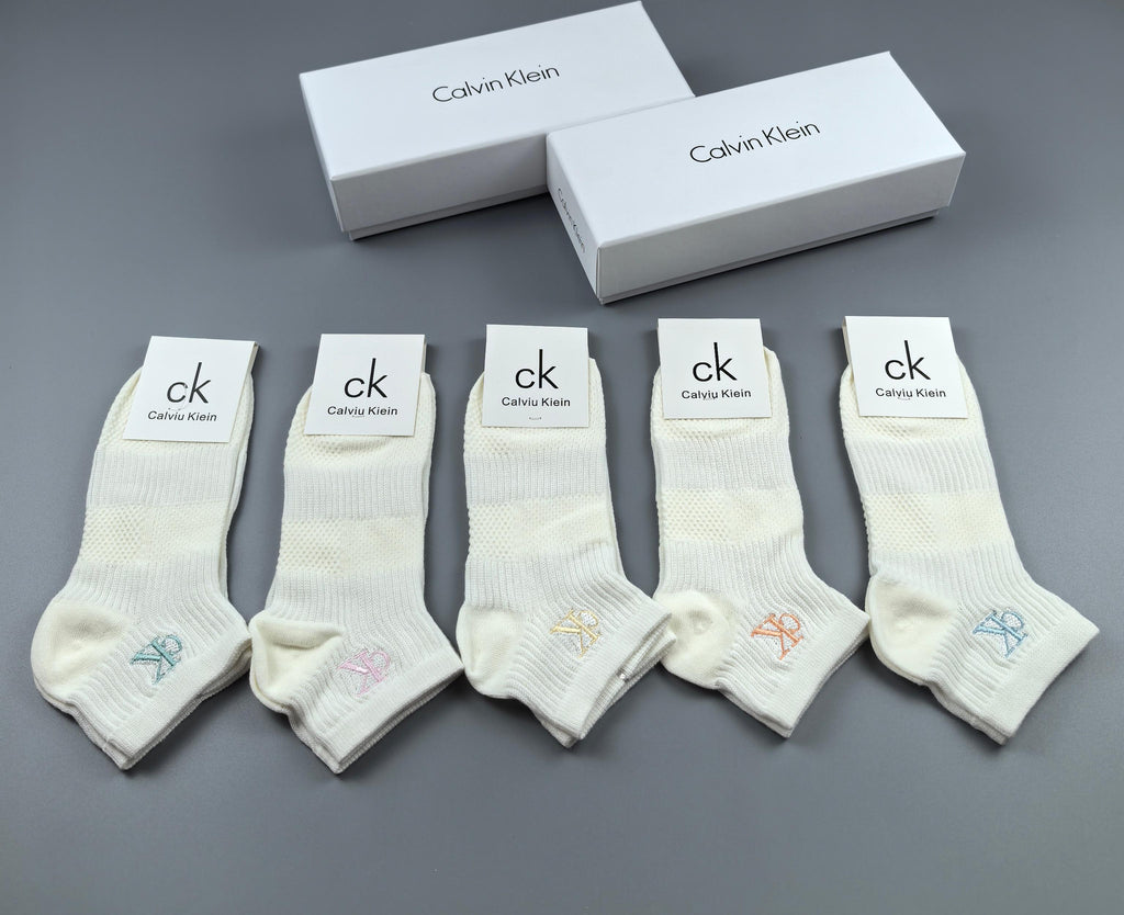 Calvin Klein Cotton No-Show Socks - 5-Pair Box