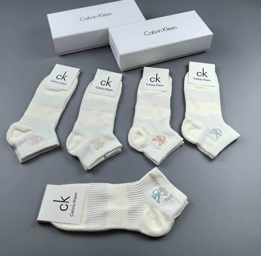 Calvin Klein Cotton No-Show Socks - 5-Pair Box