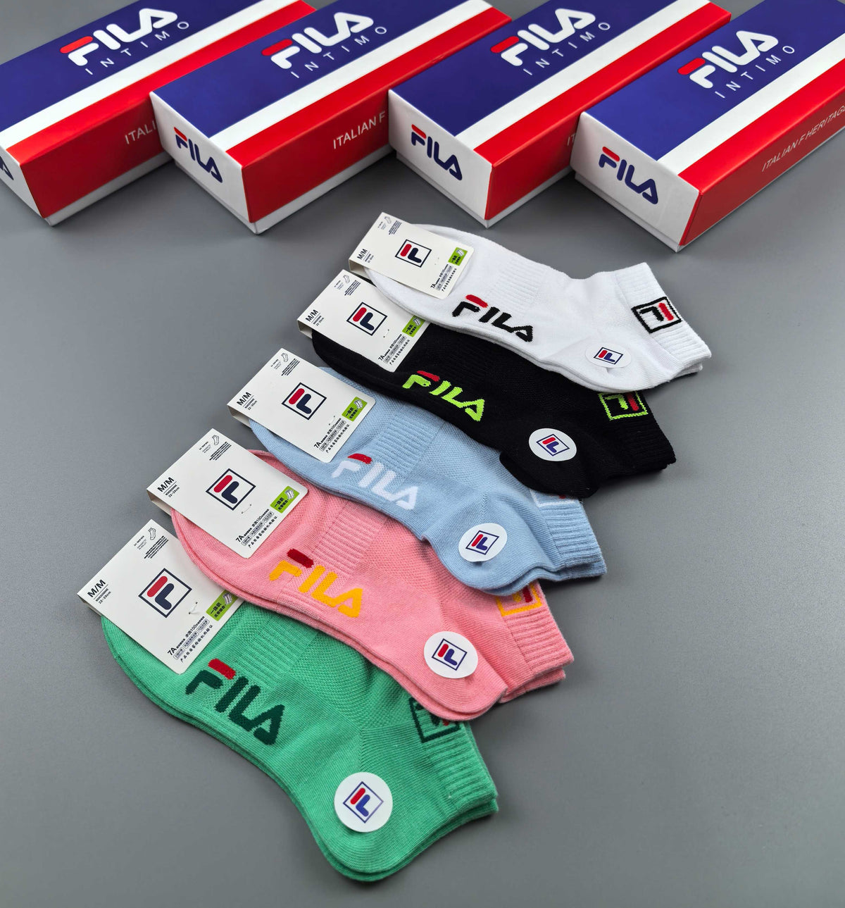 Fila Cotton Short Socks - 5-Pair Box