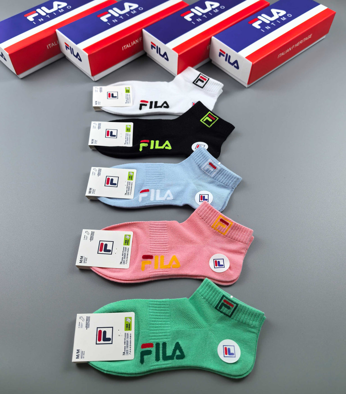 Fila Cotton Short Socks - 5-Pair Box