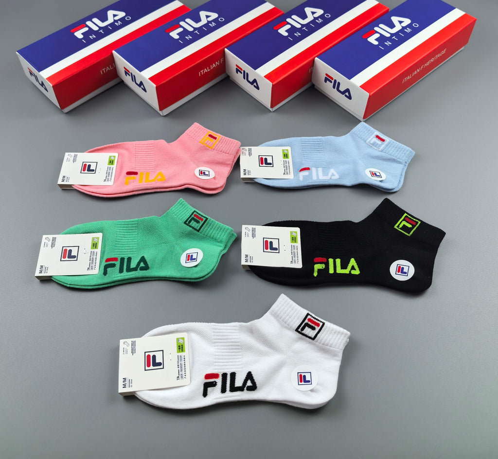Fila Cotton Short Socks - 5-Pair Box