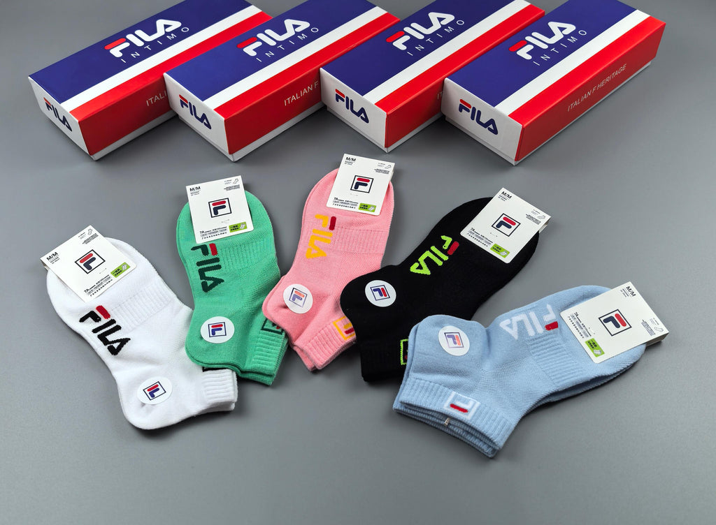 Fila Cotton Short Socks - 5-Pair Box