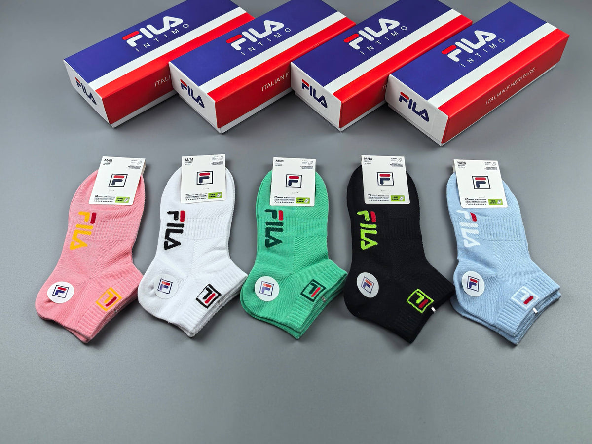 Fila Cotton Short Socks - 5-Pair Box