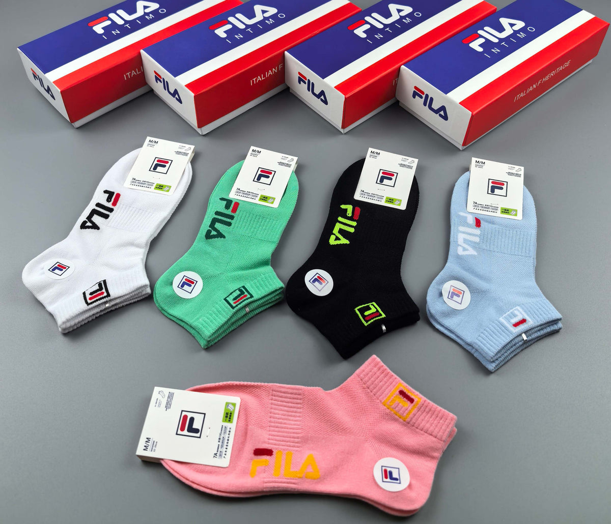 Fila Cotton Short Socks - 5-Pair Box