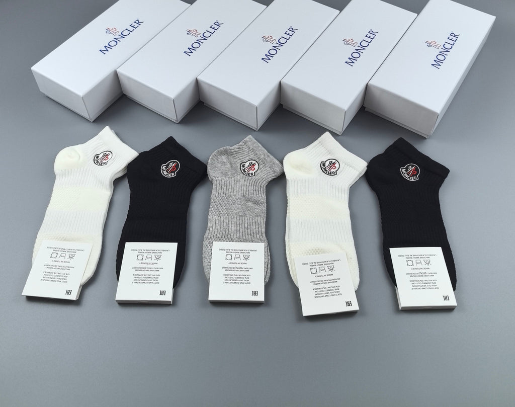 Moncler Cotton Short Socks - 5-Pair Pack