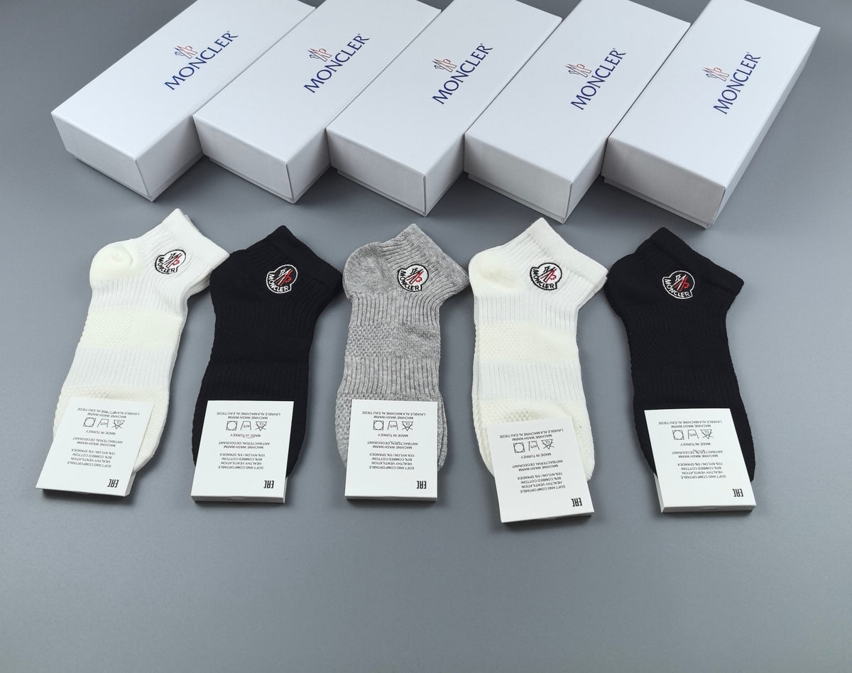 Moncler Cotton Short Socks - 5-Pair Pack