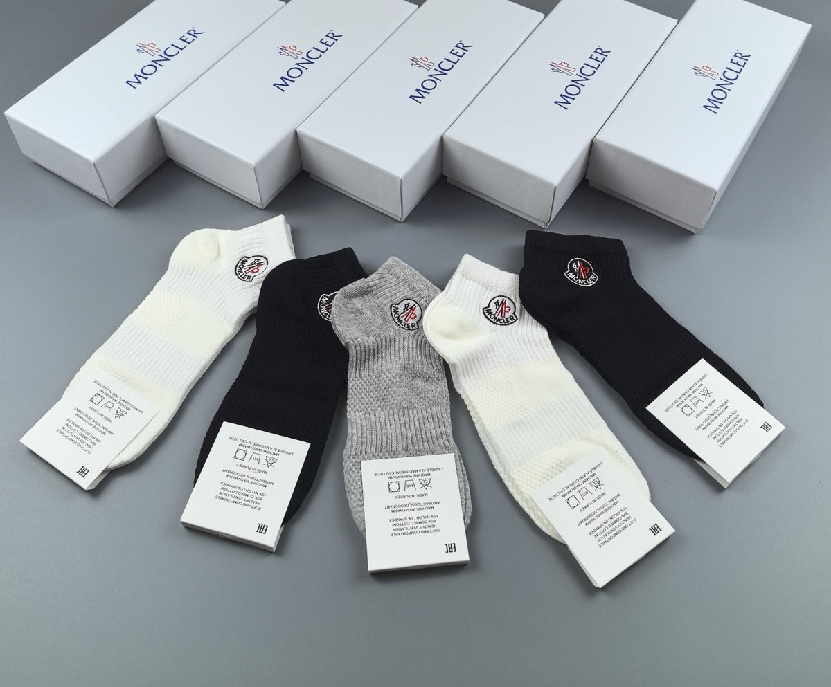 Moncler Cotton Short Socks - 5-Pair Pack
